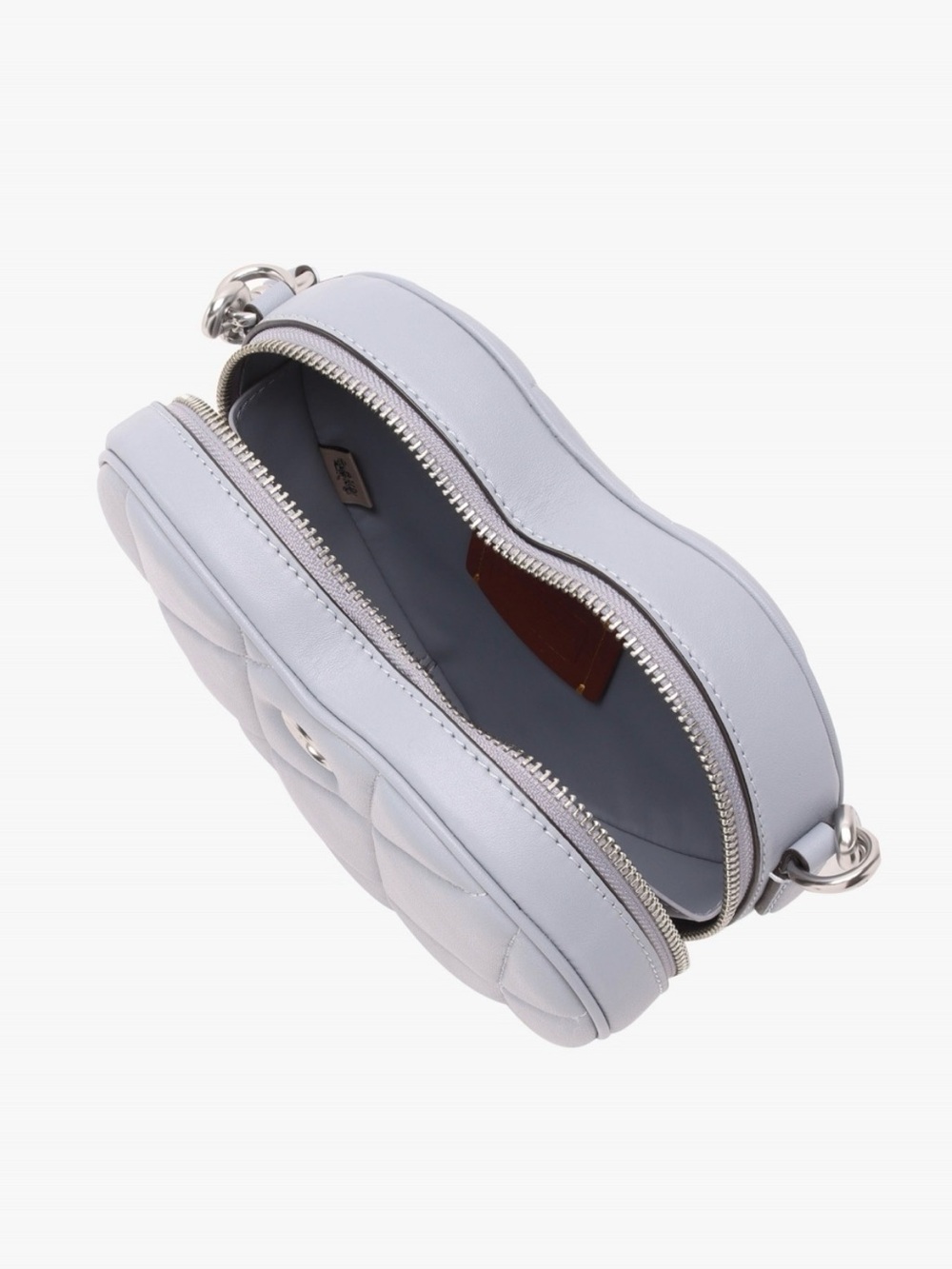 NWT Coach Heart Crossbody Bag with Quilting, Grey Blue - Picture 5 of 9